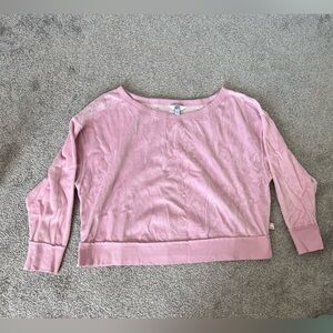 Joy Lab Womens Velvet Pink Long Sleeve Oversized Pullover